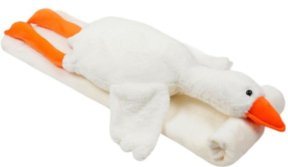 Goose Plush Toy with Blanket, 130 cm