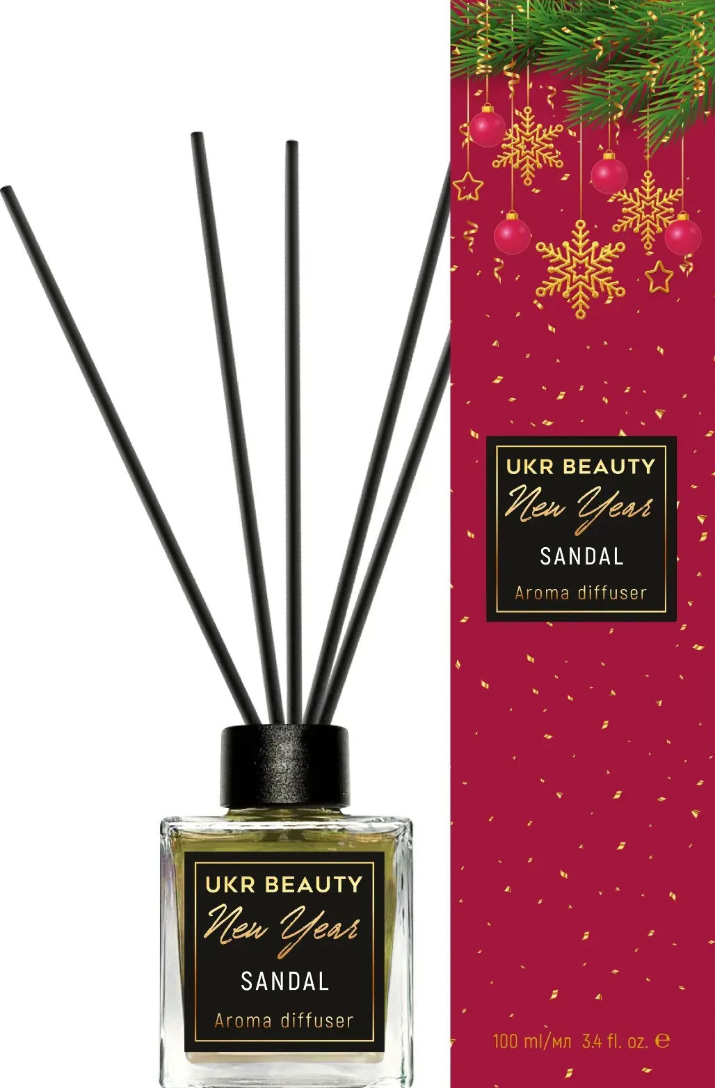 UKR Beauty New Year Sandalwood Home Reed Diffuser, 100 mL