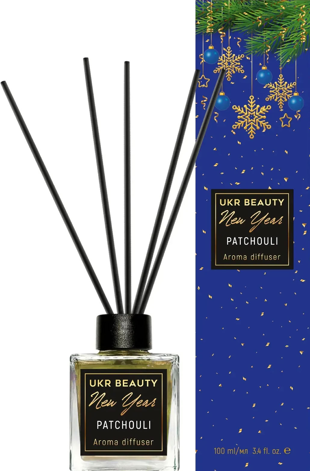 UKR Beauty New Year Patchouli Home Reed Diffuser, 100 mL