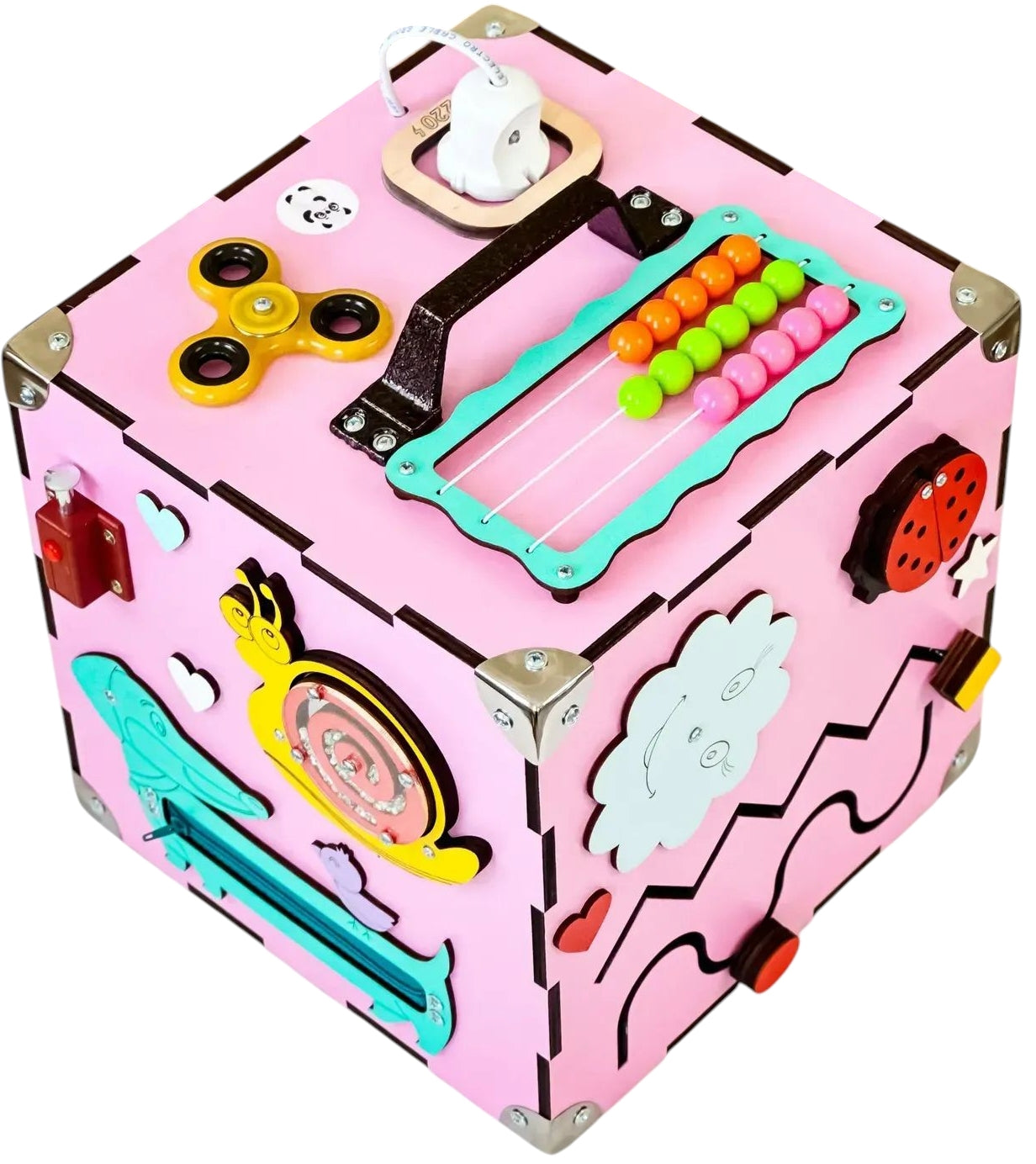 Pink Busy Cube, 23 x 23 x 23 cm