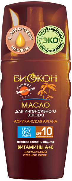 Biokon African Argan Intensive Tanning Oil Spray SPF 10, 160 mL