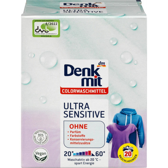Denkmit Ultra Sensitive Color Laundry Detergent Powder, 20 Loads, 1.35 kg