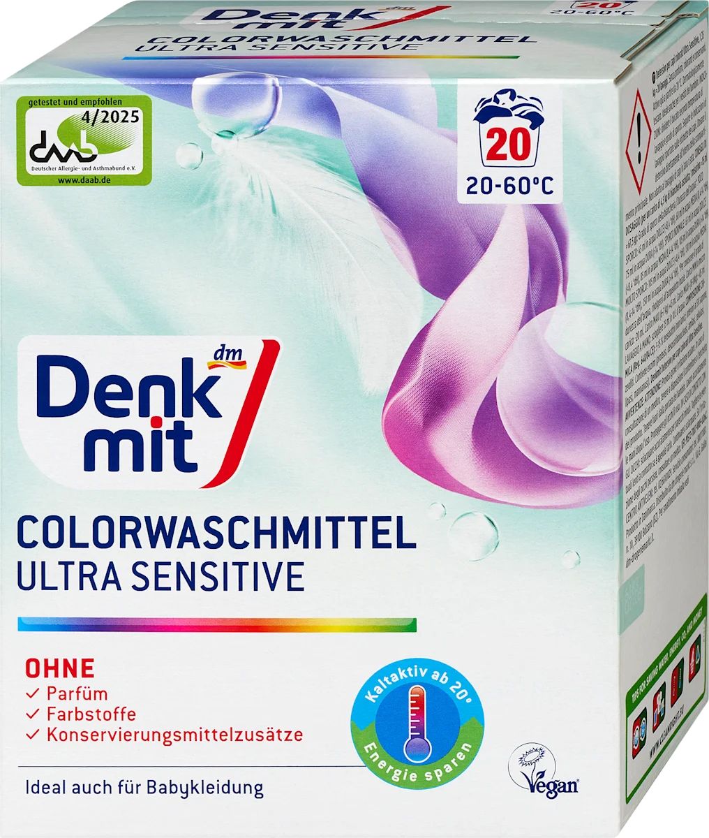 Denkmit Ultra Sensitive Color Laundry Detergent Powder, 20 Loads, 1.35 kg - Image 2