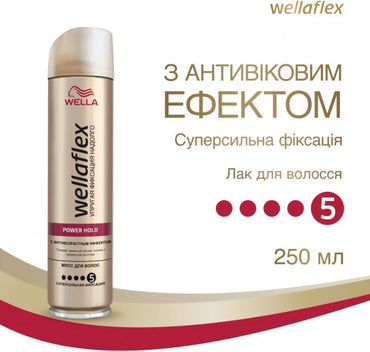 Wellaflex Power Hold Anti-Aging Super Strong Hold Hair Spray, 250 mL - Image 2