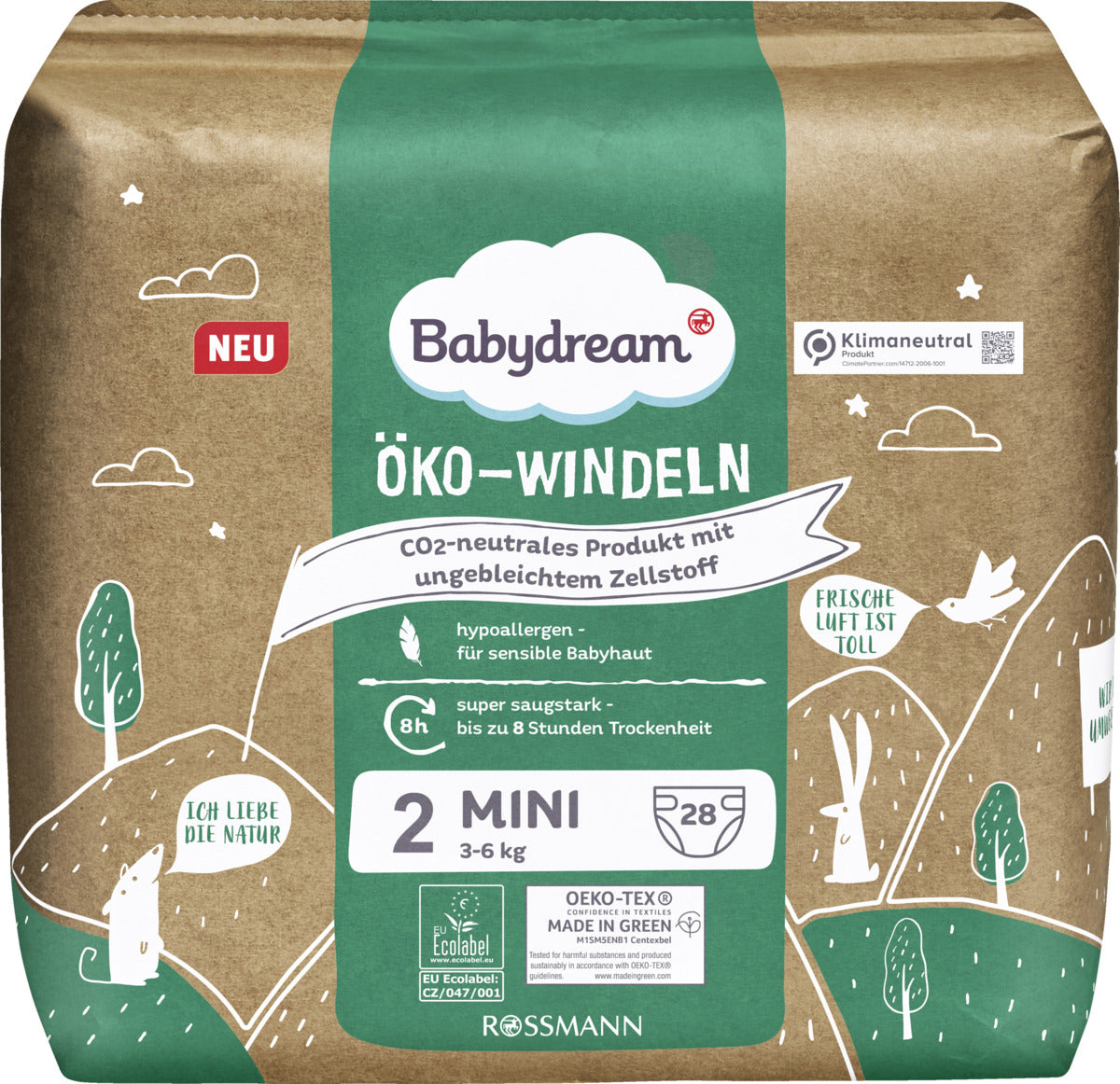 Babydream Size 2 Eco Biodegradable Baby Diapers, 3-6 kg, 28 pcs