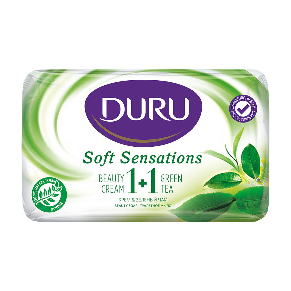 Duru Soft Sensations 1+1 Green Tea Bar Soap, 90 g
