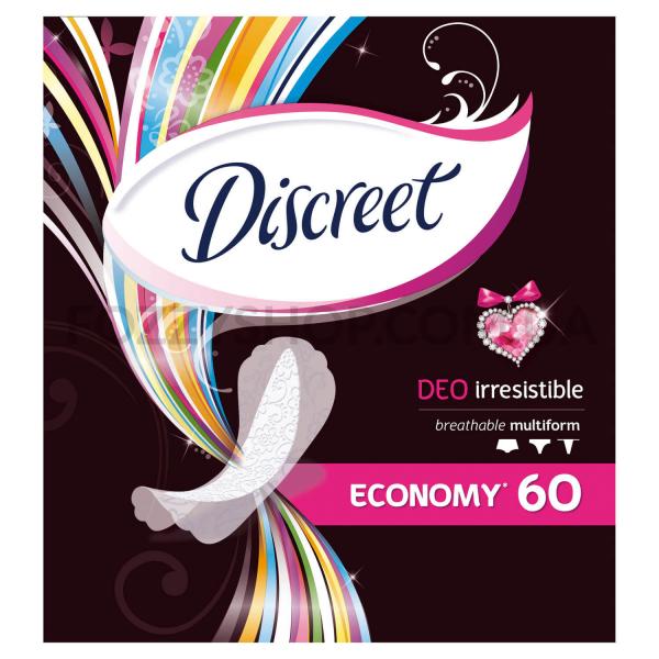 Discreet Deo Irresistible Multiform Panty Liners, 60 pcs