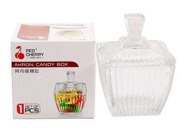 Red Cherry TG524 Glass Sugar Bowl with Lid, 330 mL - Image 2