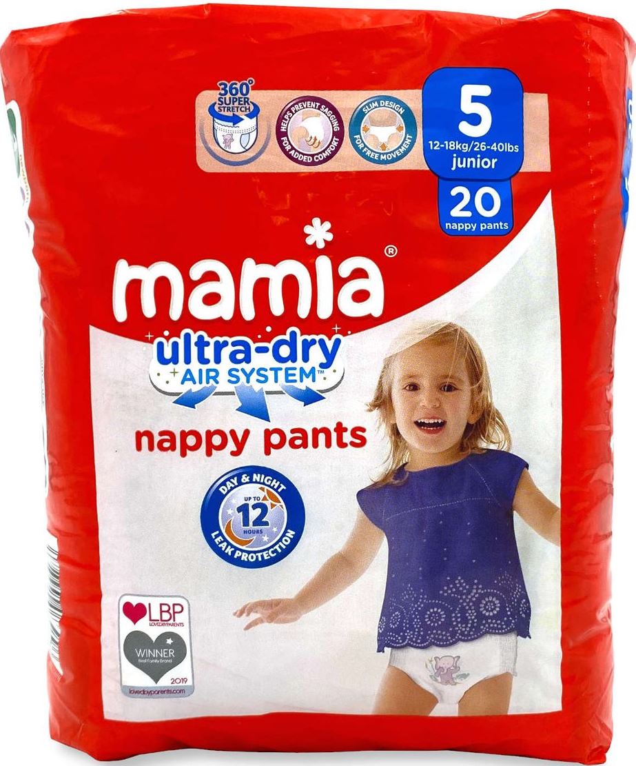 Mamia Ultra Dry 5 Baby Pull-Up Diaper Pants, 12-18 kg, 20 pcs
