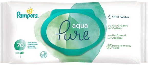 Pampers Aqua Pure Baby Wet Wipes, 70 pcs