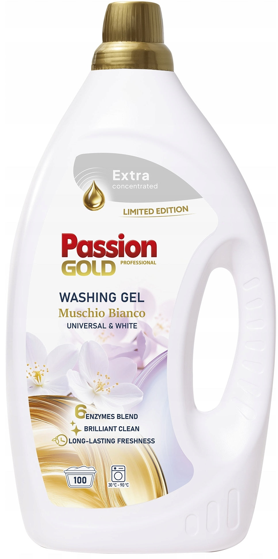 Passion Gold White Musk Laundry Detergent Gel, 100 Loads, 3.5 L