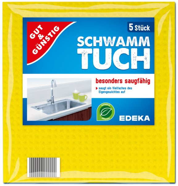 Gut & Gunstig Cellulose Cleaning Cloths, 5 pcs