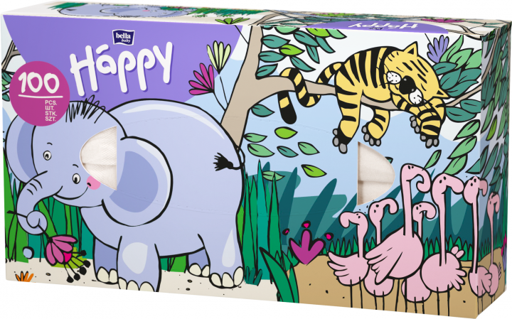 Bella Baby Happy 2-Ply Facial Tissues, 100 pcs