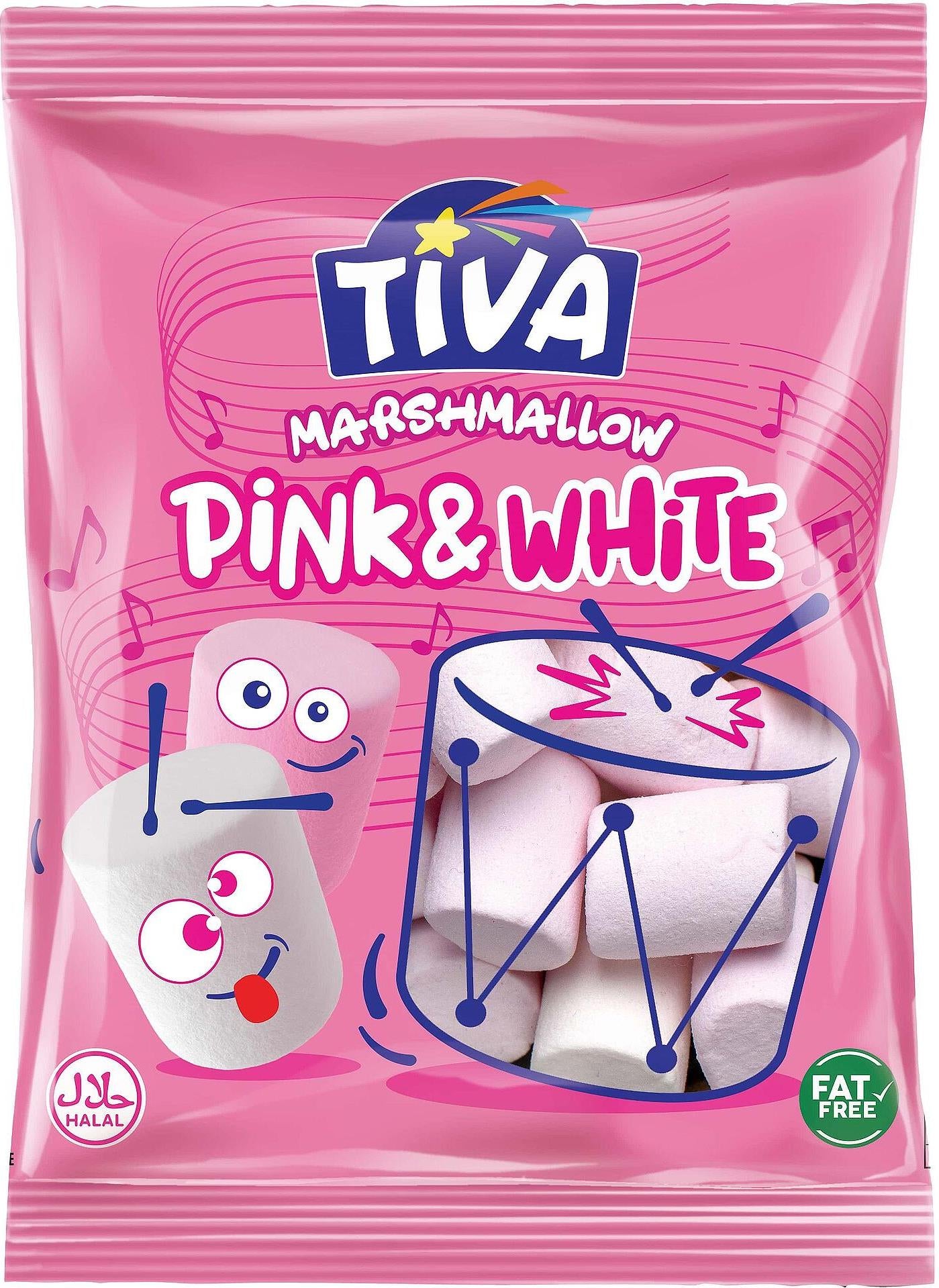 Tiva Pink & White Marshmallows, 140 g