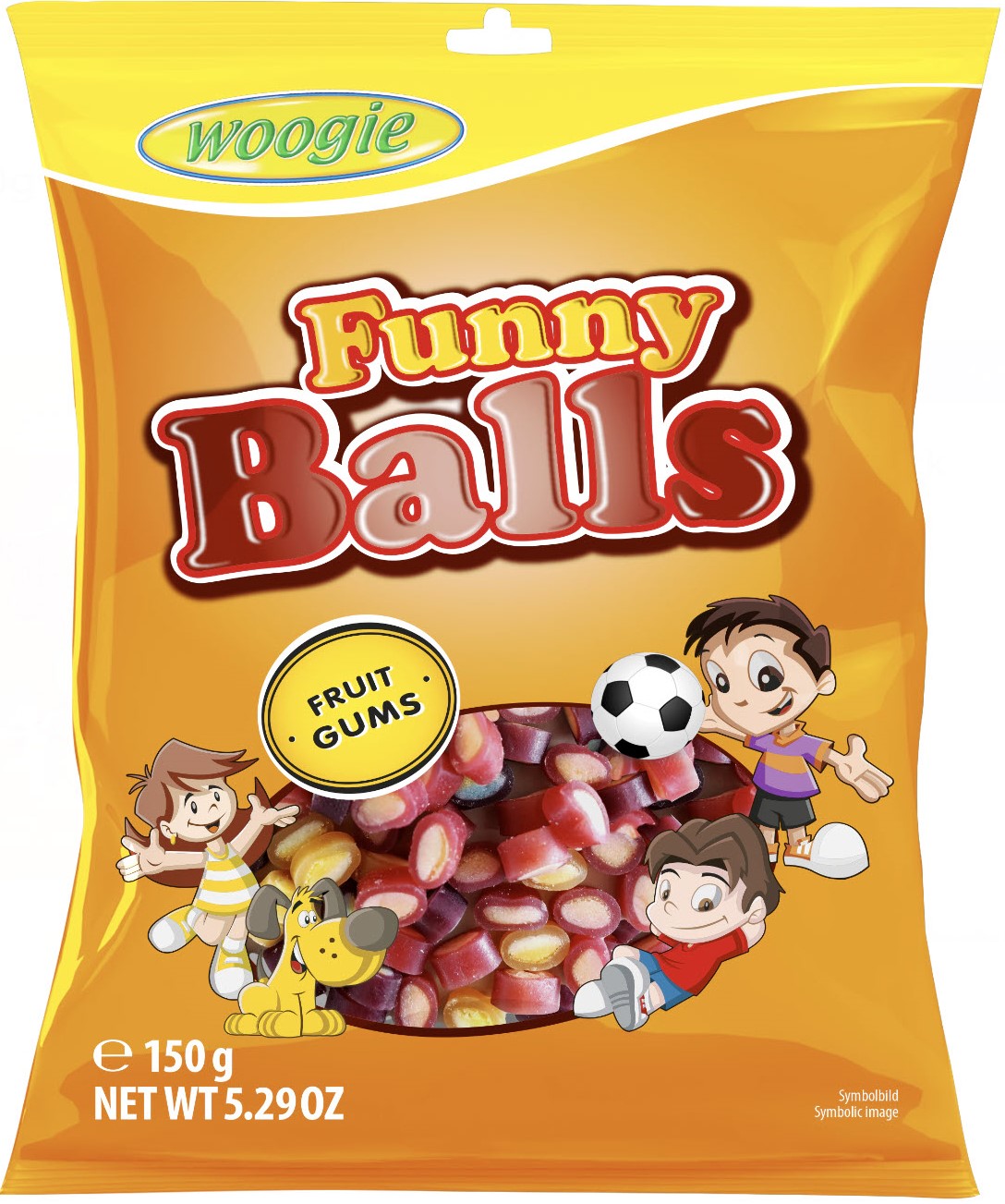 Woogie Funny Balls Fruit Chewy Candy, 150 g