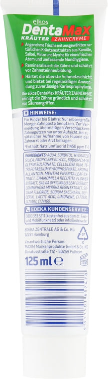Elkos DentaMax Herbal Toothpaste, 125 mL - Image 2