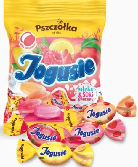 Pszczolka Jogusie Fruit Hard Candy with Milk Filling, 100 g