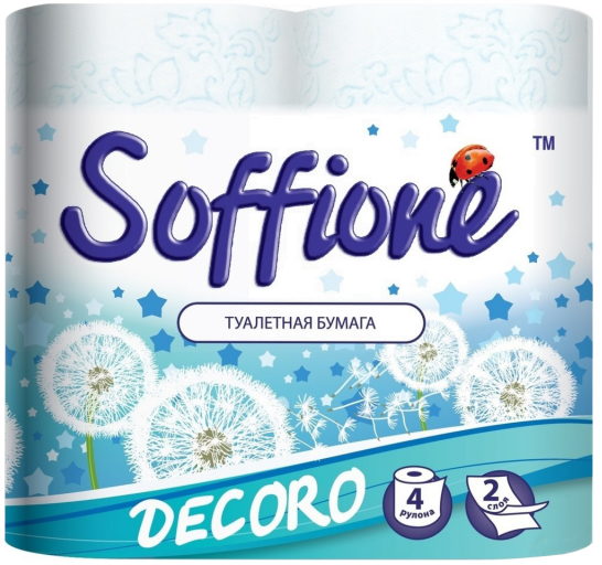 Soffione Decoro 2-Ply Toilet Paper, 4 Rolls - Image 2
