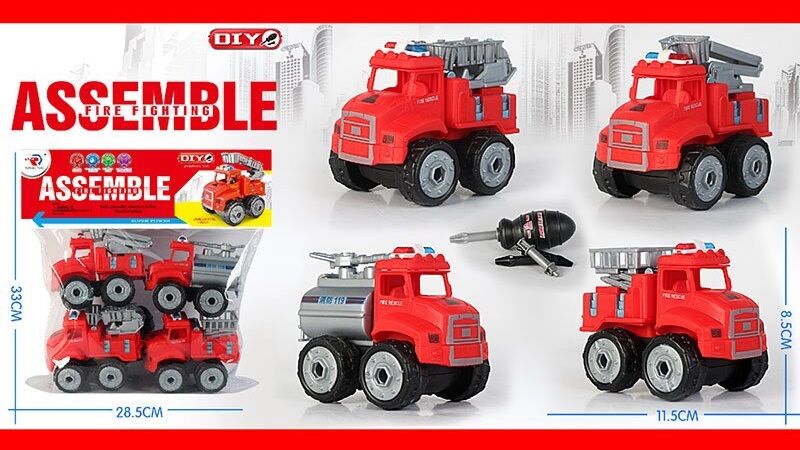 Rongle Toys RL589-12D Construction Vehicle Set, 4 pcs