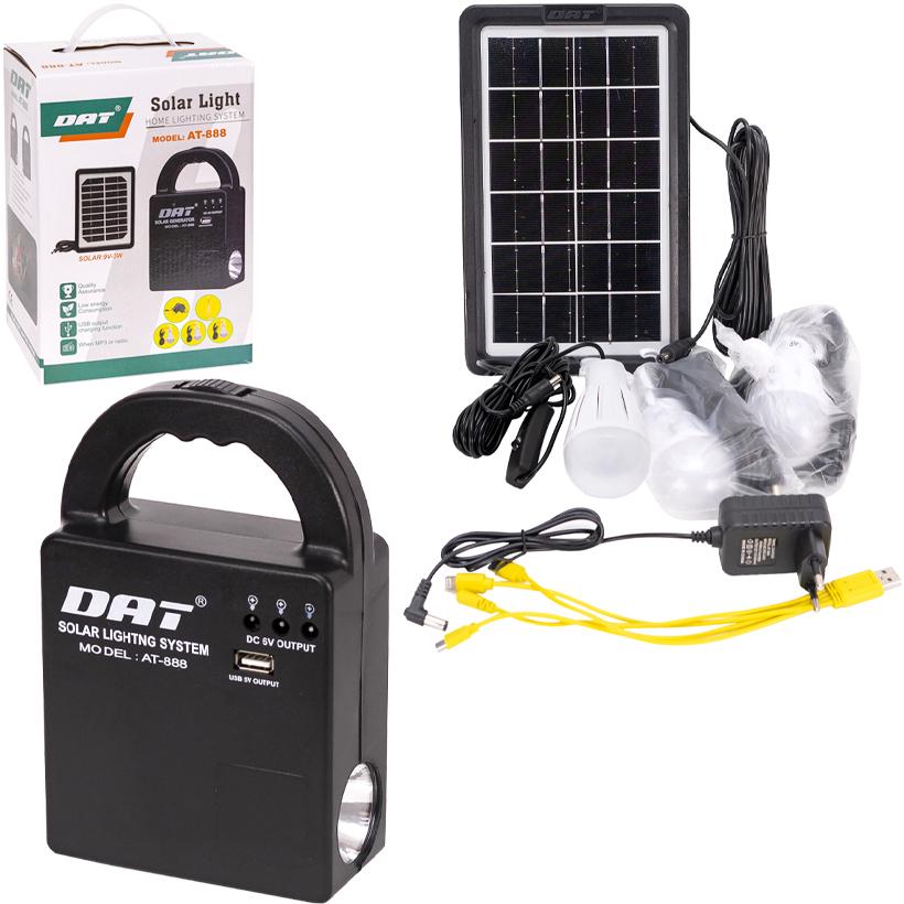 DAT AT-888 Off-Grid Lighting & Charging System with Solar Panel