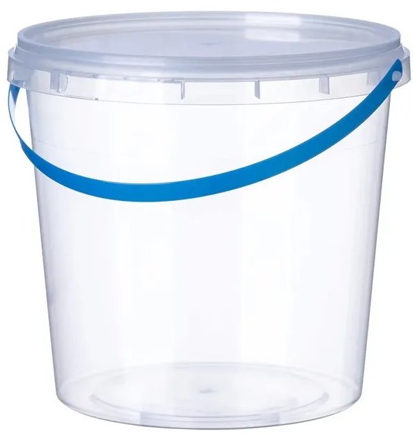 Food-Grade Plastic Bucket with Lid, 1 L