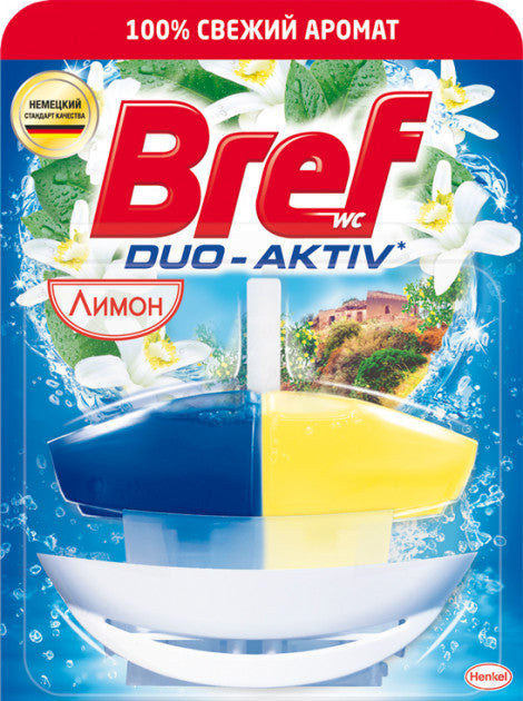 Liquid toilet rim block with basket Bref Duo-Active lemon 50 mL