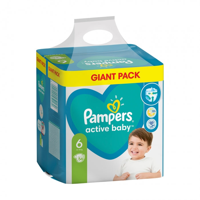 Pampers Active Baby 6 Extra Large Baby Diapers, 56 pcs, 13-18 kg - Image 2