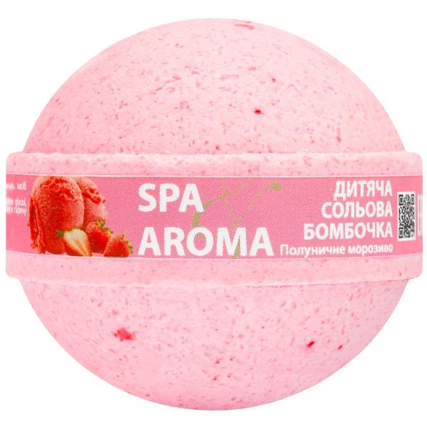 Bioton Spa & Aroma Strawberry Ice Cream Kids Salt Bath Bomb, 75 g