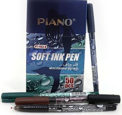 Piano PT-1153-B Soft Ink Blue Oil-Based Pen, 0.5 mm