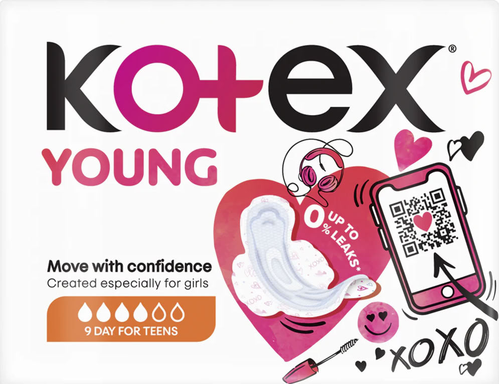 Kotex Young Normal Sanitary Pads, 9 pcs