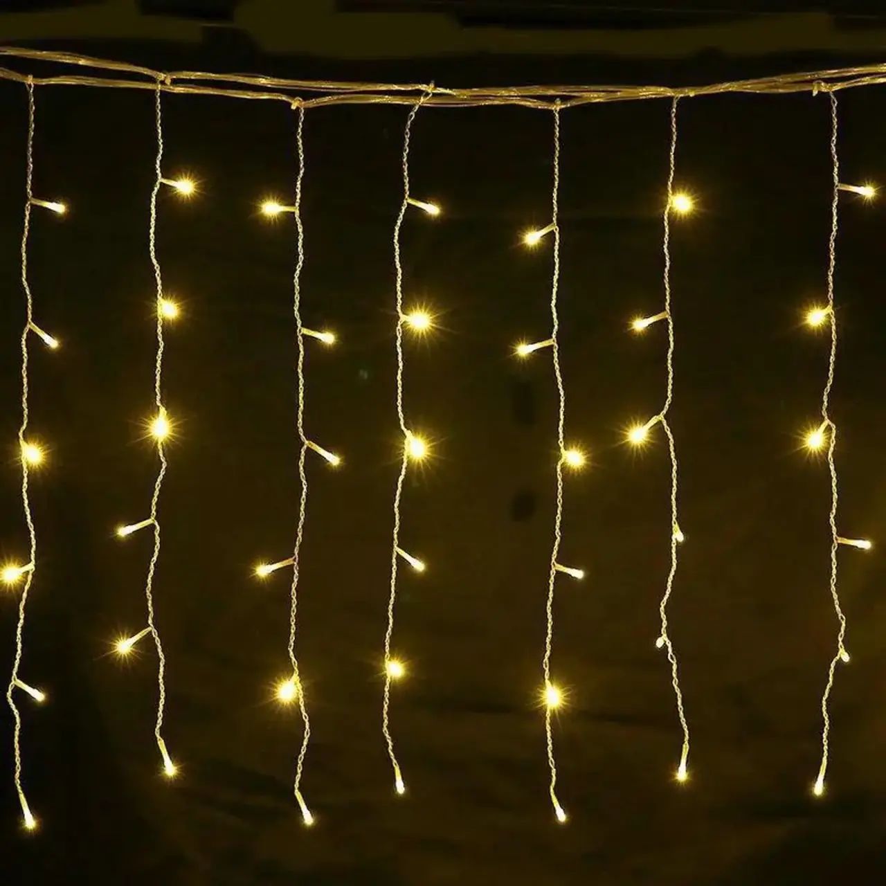 C 61480-35 Y Curtain String Lights, 4.2 m, Yellow Light, Battery-Powered, 2 Modes