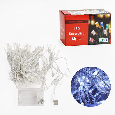 C 61479 String Lights, 100 Lights, 9 m, Battery-Powered, White Light, 1 Mode - Image 2
