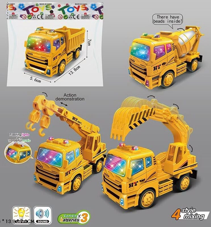 7720 Friction-Powered Construction Toy Vehicle with Sound & Lights in Bag