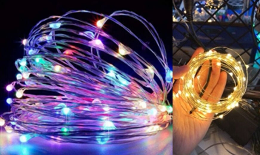 C 61485-25 Y LED String Lights, 8.2 m, Battery-Powered, Yellow Light, 1 Mode - Image 2
