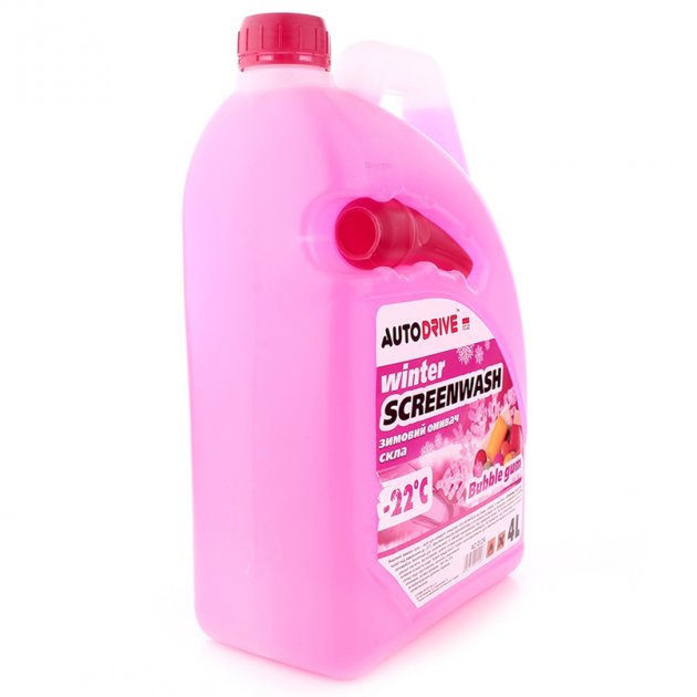 Auto Drive AD0124 Bubble Gum Winter Windshield Washer Fluid, 4 L - Image 2