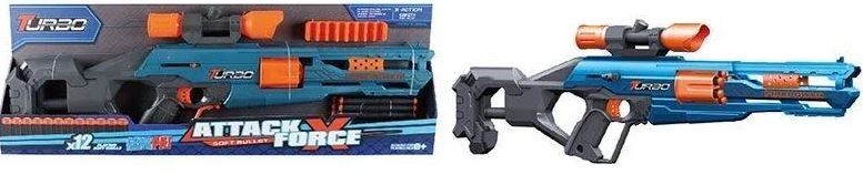 BT 340 Turbo Toy Blaster with 12 Soft Darts