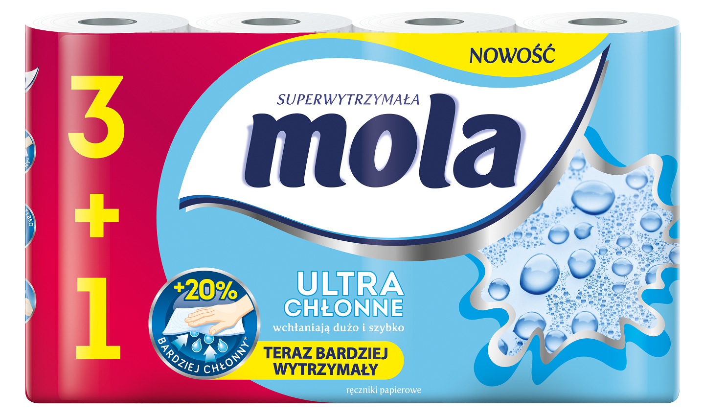 Mola 2-Ply Paper Towels, 4 Rolls