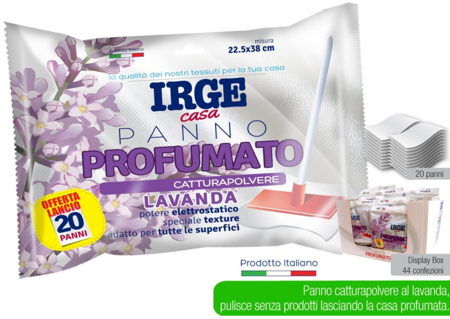 Irge Lavender Dry Cleaning Cloths, 22.5 x 38 cm, 20 pcs - Image 2
