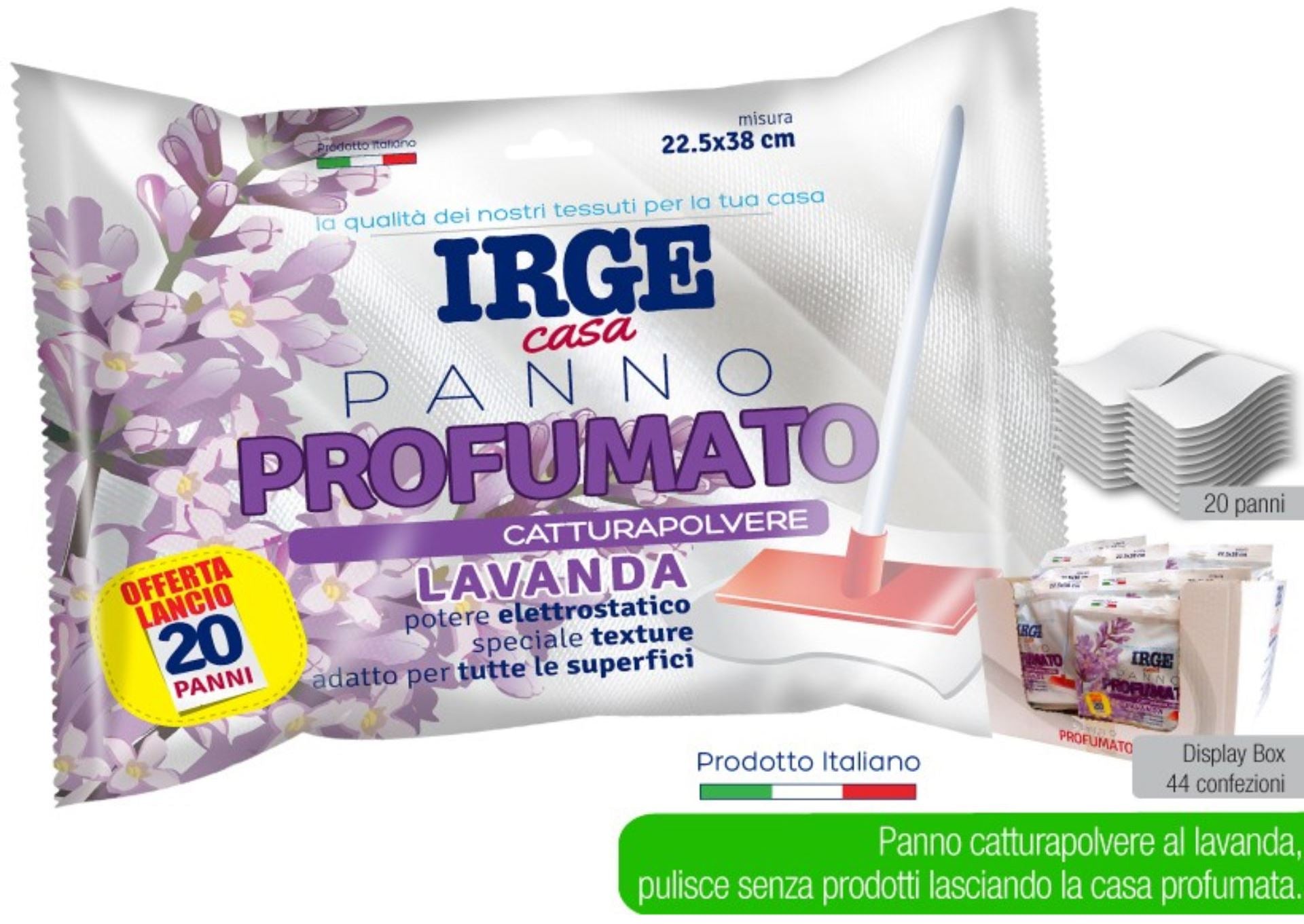 Irge Lavender Dry Cleaning Cloths, 22.5 x 38 cm, 20 pcs - Image 2