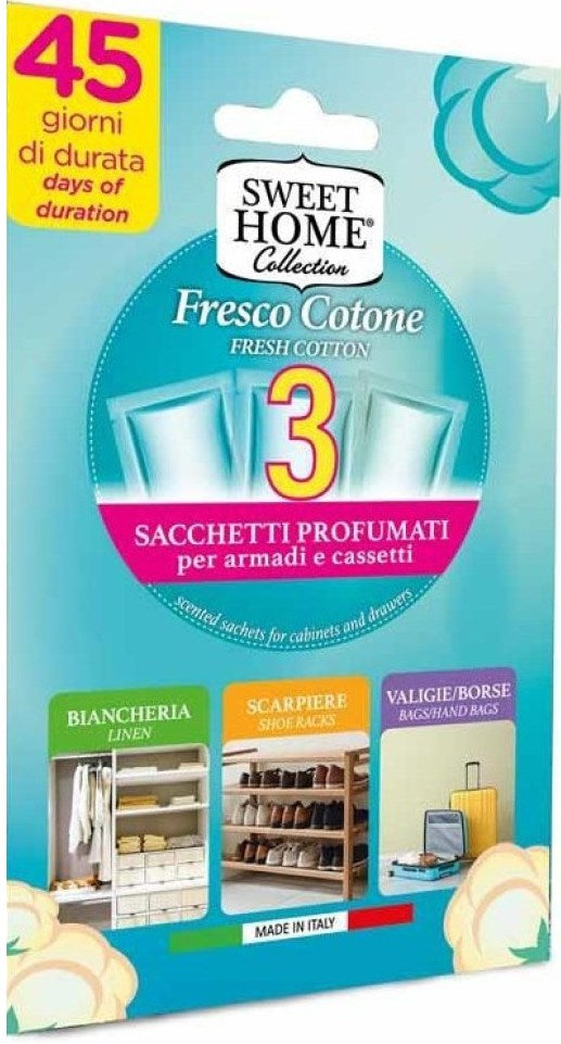 Sweet Home Fresco Cotone Wardrobe Fragrance Sheets, 3 pcs