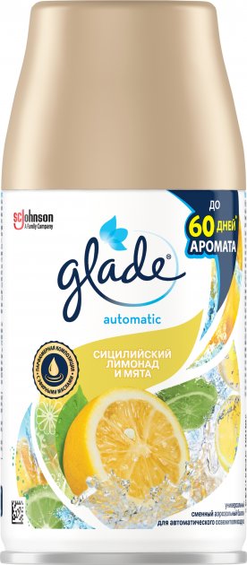 Glade Sicilian Lemonade & Mint Automatic Air Freshener Refill, 269 mL