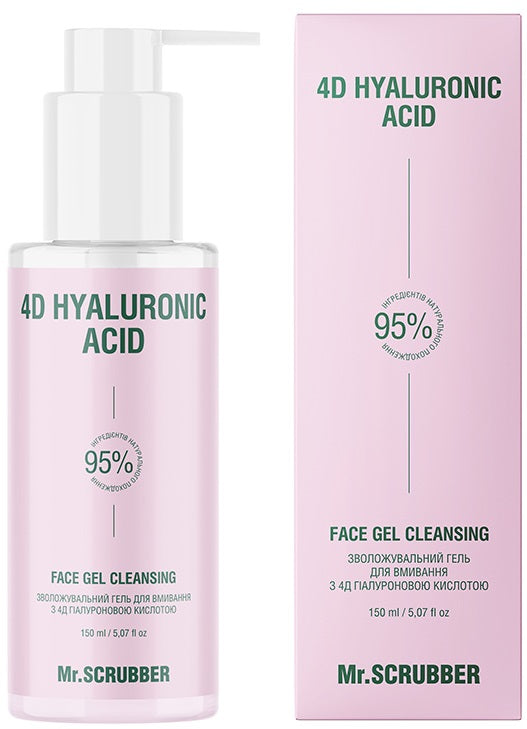 Mr. Scrubber 4D Hyaluronic Acid Moisturizing Facial Cleansing Gel, 150 mL