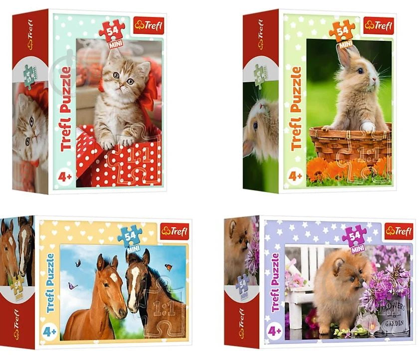 Trefl 19732/33/34/35 Cute Animals Puzzle, 54 pcs