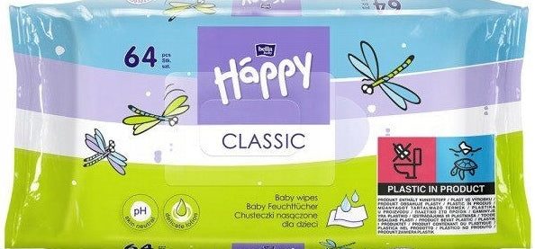Huggies Happy Classic Kids Wet Wipes, 64 pcs