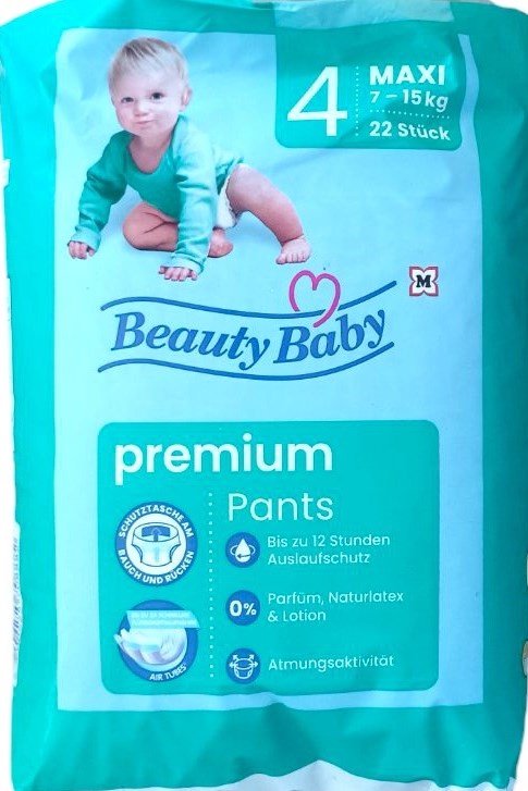 Beauty Baby Premium 4 Baby Pull-Up Diaper Pants, 7-15 kg, 22 pcs - Image 2
