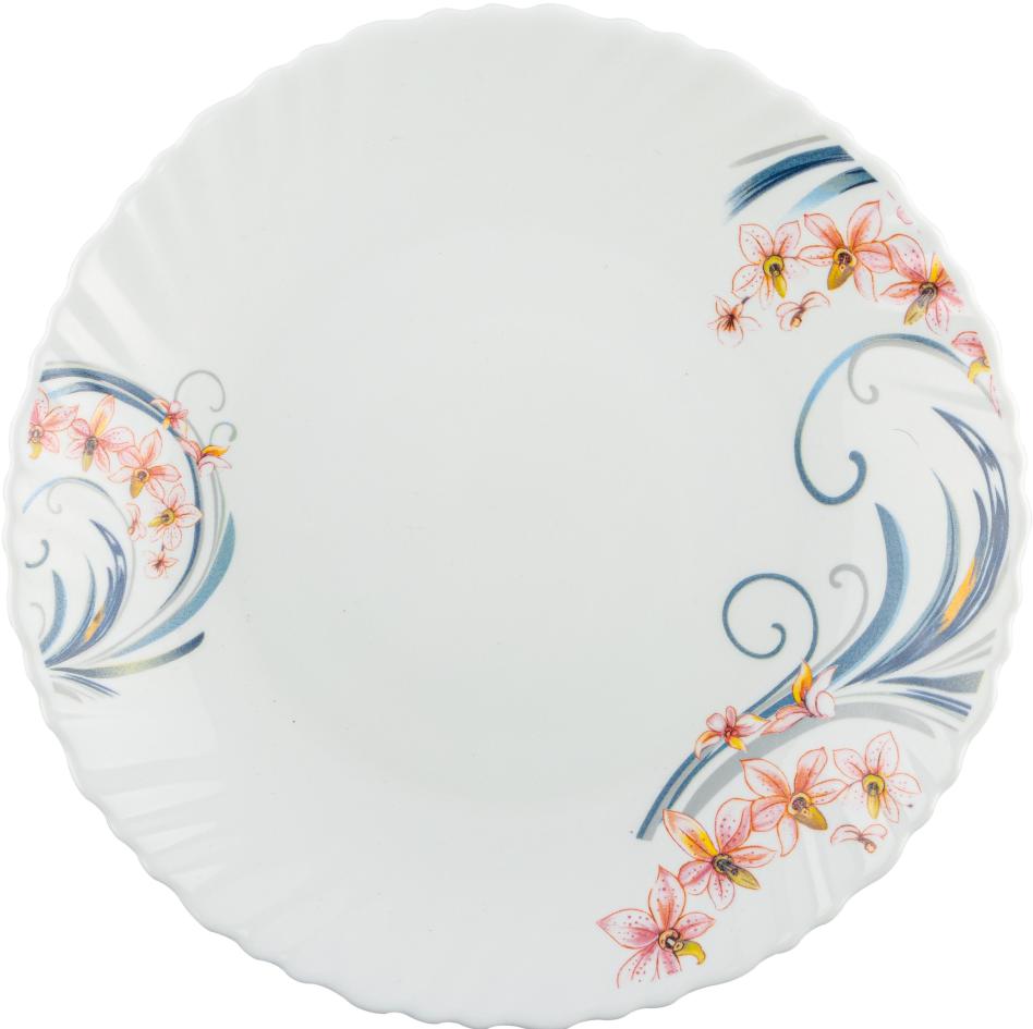 Vittora Wave V-220FM Floral Monogram Dinner Plate, 220 mm