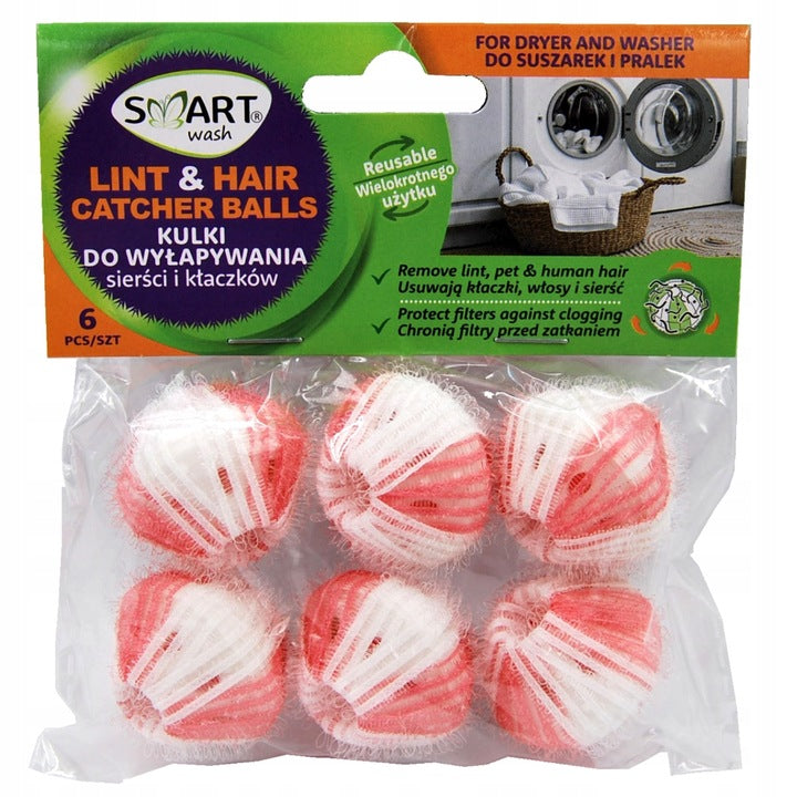 Smart Wash Laundry Lint & Pet Hair Catcher Balls, 6 pcs - Image 2