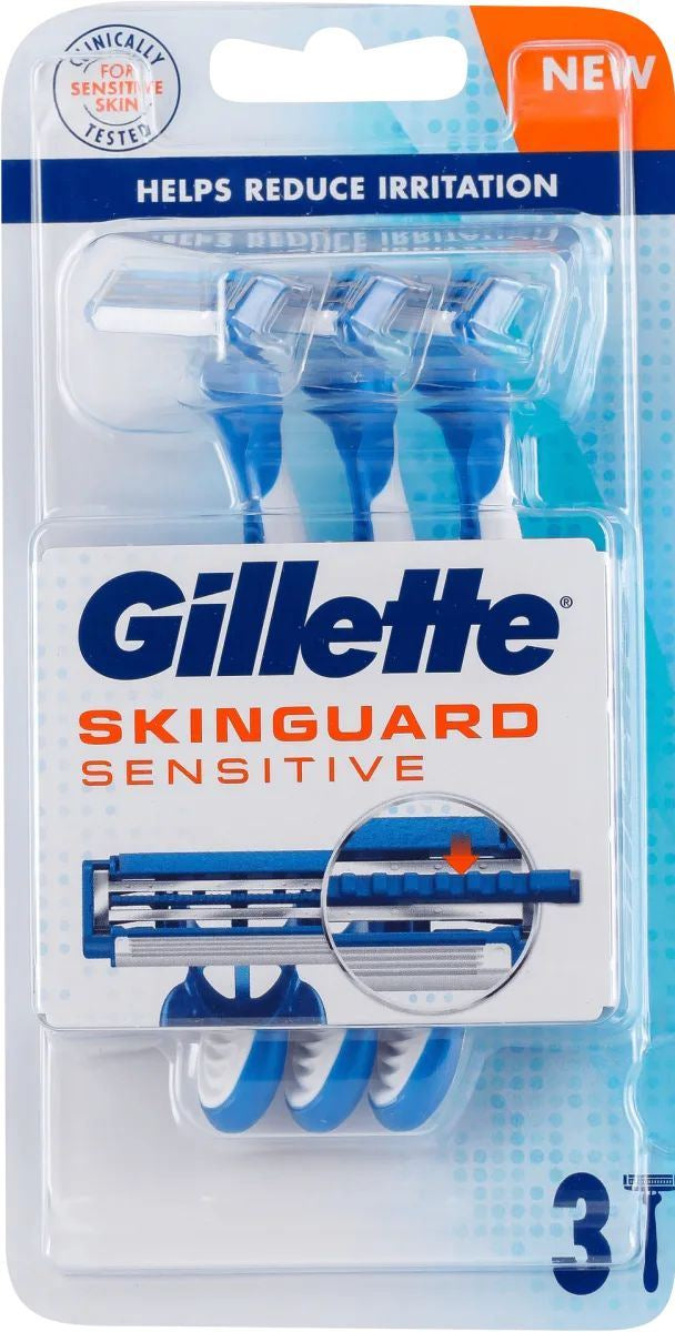 Gillette Skinguard Sensitive Men's 2-Blade Disposable Razors, 3 pcs