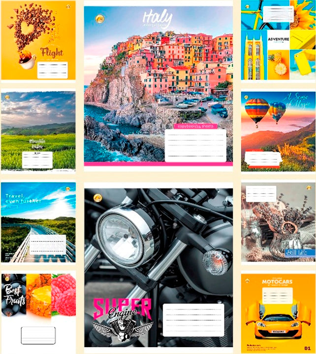 Tetrada Grid Notebook, 24 Sheets, Assorted - Image 3