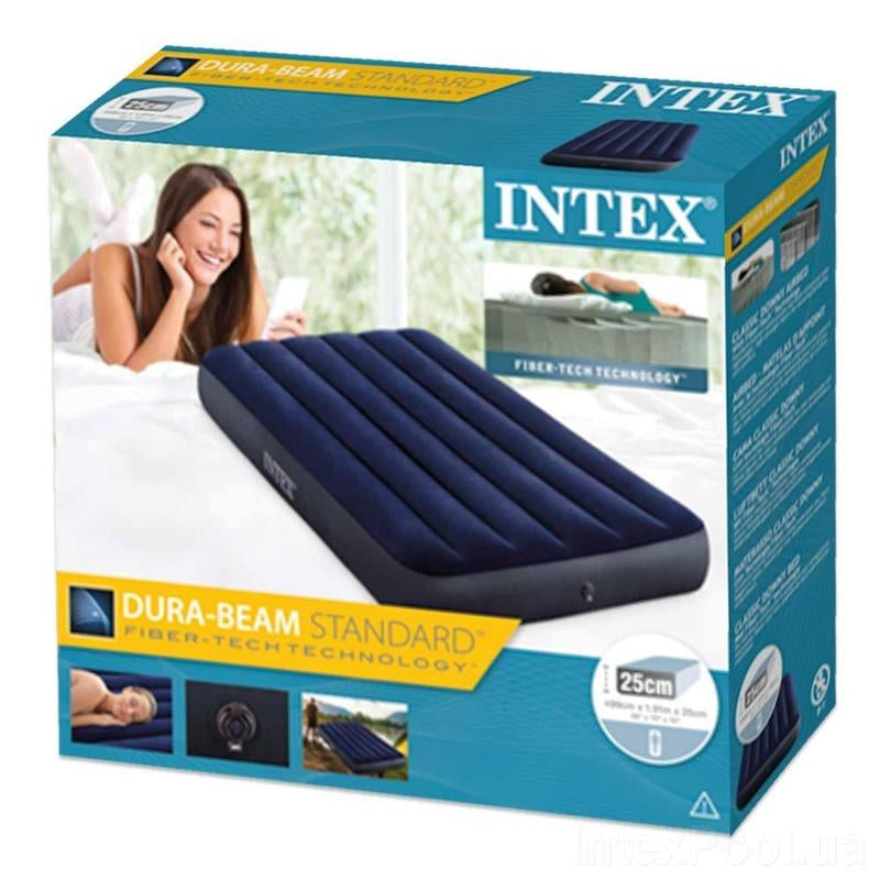 Intex 64757 Single Inflatable Air Mattress, 99 x 191 x 25 cm